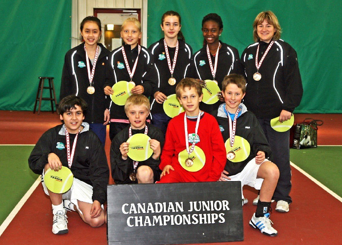Tabilo, (front row, left), part of Team Ontario at the Junior Nationals, 2008